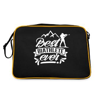 Bester Biathlet Aller Zeiten Biathletin Biathlon - Retro Tasche - Schwarz/Gold - Hinten