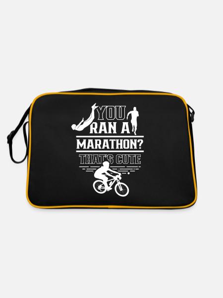 Du Bist Einen Marathon Gelaufen Das Ist Niedlich - Retro Tasche - Schwarz/Gold - Hinten