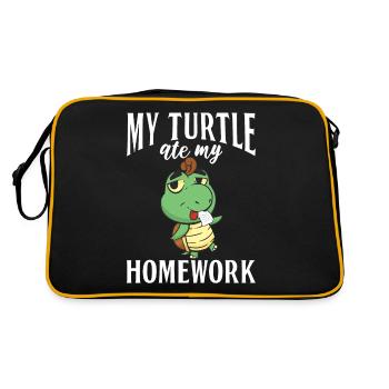 Turtle Owner Gift Turtle Lover - Sac Retro - noir/or - Dos