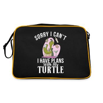 Turtle Owner Gift Turtle Lover - Sac Retro - noir/or - Dos