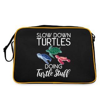 Turtle Owner Gift Turtle Lover - Sac Retro - noir/or - Dos