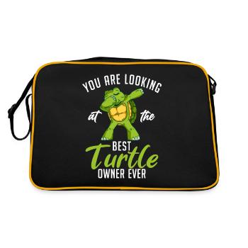 Turtle Owner Gift Turtle Lover - Sac Retro - noir/or - Dos