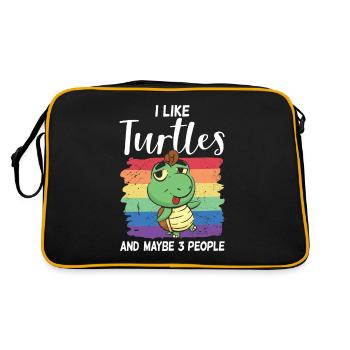 Turtle Owner Gift Turtle Lover - Sac Retro - noir/or - Dos