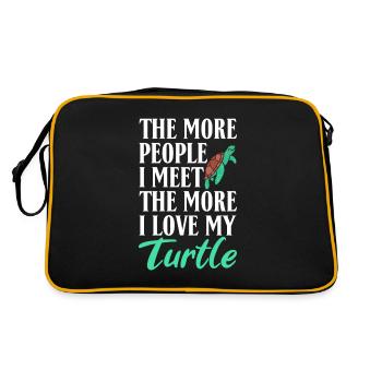 Turtle Owner Gift Turtle Lover - Sac Retro - noir/or - Dos