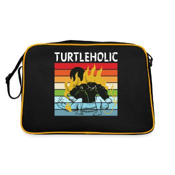 Turtle Owner Gift Turtle Lover - Sac Retro - noir/or - Dos