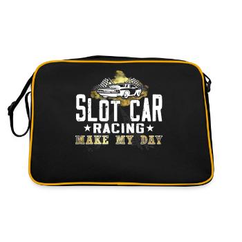 Slot Car Racing Machen Meinen Tag - Slot Car - Retro Tasche - Schwarz/Gold - Hinten