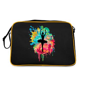 Ballerina in PopArt dancing - Retro Bag - black/gold - Back