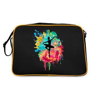 Ballerina in PopArt dancing - Retro Bag - black/gold - Back