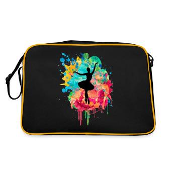 Ballerina in PopArt dancing - Retro Bag - black/gold - Back