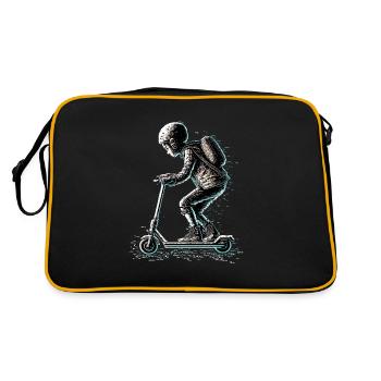 Stuntscooter in ASCII style - Retro Bag - black/gold - Back