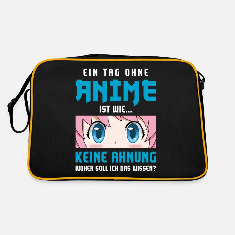Anime Serie Animes Ein Tag Ohne Anime - Retro Tasche - Schwarz/Gold