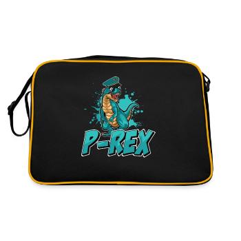 Dinausor pilote amusant pour un amateur de T-Rex - Sac Retro - noir/or - Dos