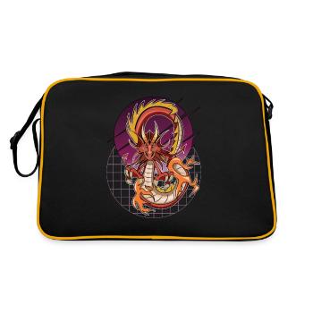 Drache Drago wyvern dragon taragon Japon Gamer - Sac Retro - noir/or - Dos