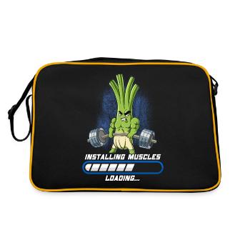 Leek Building Muscles Bodybuilding Fitness Gym - Retro Bag - black/gold - Back