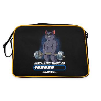 Cat Building Muscle Musculation Fitness Gym - Sac Retro - noir/or - Dos