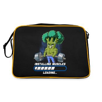 Broccoli Building Muscle Bodybuilding Fitness Gym - Retro Bag - black/gold - Back