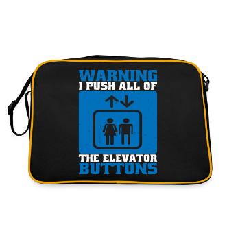 Warning I Push All Of The Elevator Buttons 16 - Retro Bag - black/gold - Back