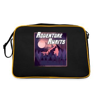 The mountains are calling adventure awaits - Retro Bag - black/gold - Back