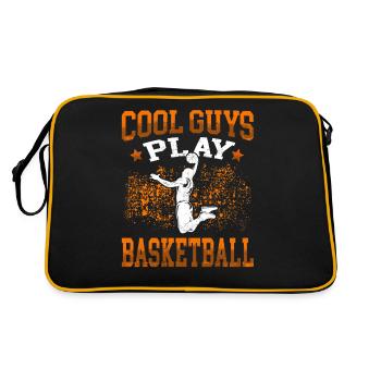 Cool guys play basketball basketball players - Retro Bag - black/gold - Back