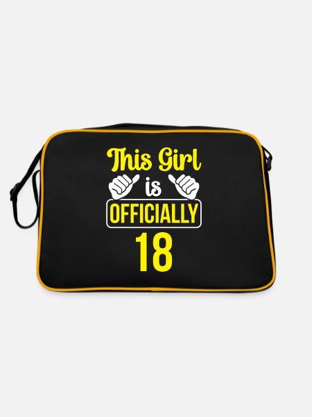 This girl is officially 18 eighteen celebration - Retro Bag - black/gold - Back