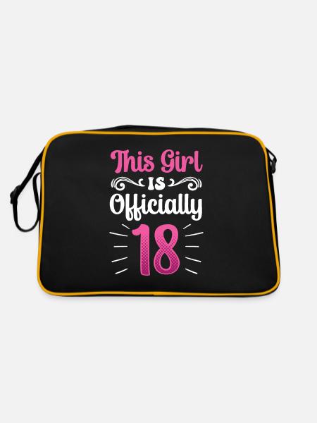 This girl is officially 18 eighteen celebration - Retro Bag - black/gold - Back