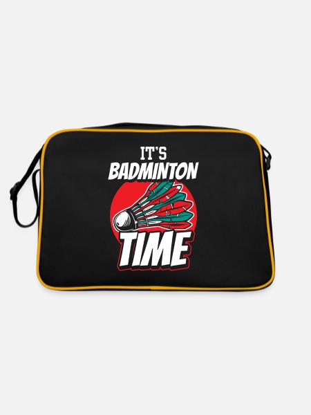 It's badminton time badminton player badminton player - Retro Bag - black/gold - Back