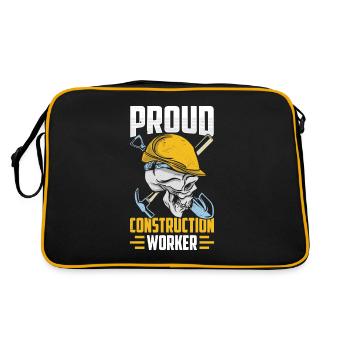 Proud Construction Worker Construction Site Teamwork Team Construction - Retro Bag - black/gold - Back