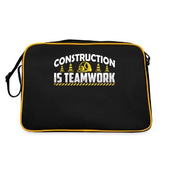 Construction work is teamwork Teamwork Construction site construction - Retro Bag - black/gold - Back