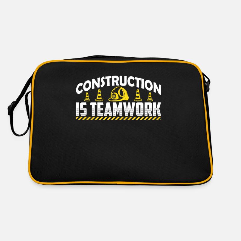 Construction work is teamwork Teamwork Construction site construction Retro Bag