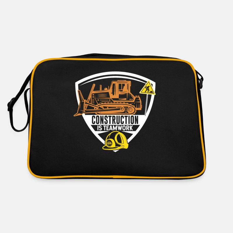 Construction work is teamwork Construction Teamwork Construction site Retro Bag