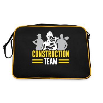 Construction Team Construction Site Teamwork Construction Workers - Retro Bag - black/gold - Back