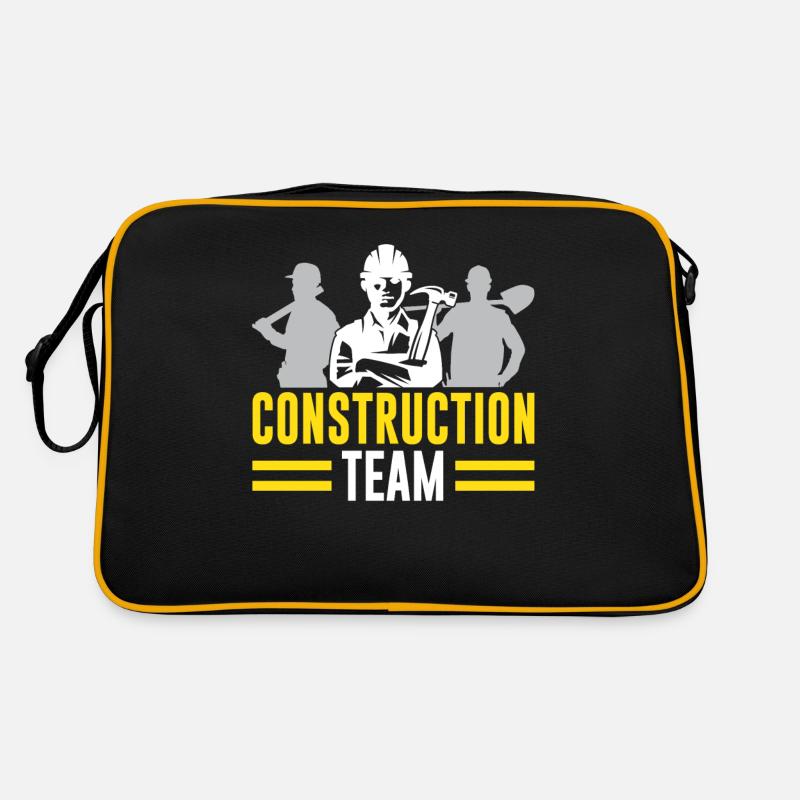 Bau Team Baustelle Teamwork Bauarbeiter Retro Tasche