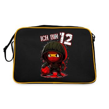 Children's birthday 12 years - Basketball and Ninjas - Retro Bag - black/gold - Back