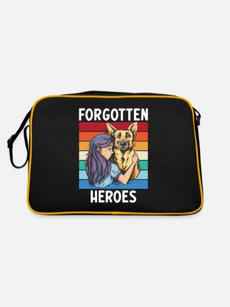 Dog Owner Gift Dog Lover - Retro Bag - black/gold - Back