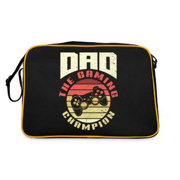Dad The Gaming Champion Fathers Day Gamer - Retro Tasche - Schwarz/Gold - Hinten
