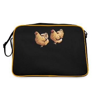 Brahma Chicken I Chicken Poultry Motif for - Retro Bag - black/gold - Back