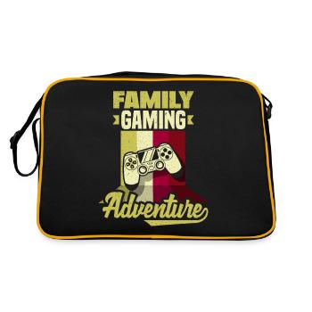 Family Gaming Adventure Fathers Day Gamer - Retro Tasche - Schwarz/Gold - Hinten
