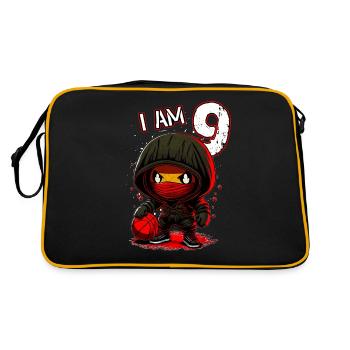 Anniversaire des enfants 9 ans - basketball et ninjas - Sac Retro - noir/or - Dos