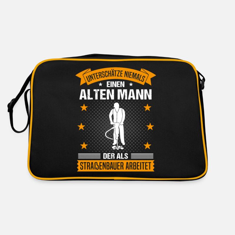 Straßenbauer Alter Mann Spruch Herren Geschenk Retro Tasche