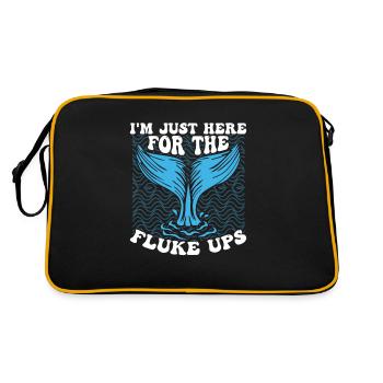 Whale Watching Fluke Ups Lustiges Meeressäugetier - Retro Tasche - Schwarz/Gold - Hinten