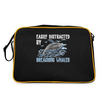 Whale watching distracted by immersion - Retro Bag - black/gold - Back