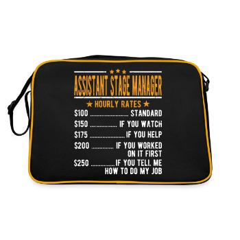 Assistant Bühnenmanager Stundenlohn - Retro Tasche - Schwarz/Gold - Hinten