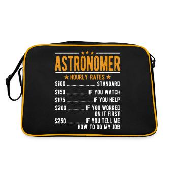 Astronom Stundenlohn - Retro Tasche - Schwarz/Gold - Hinten