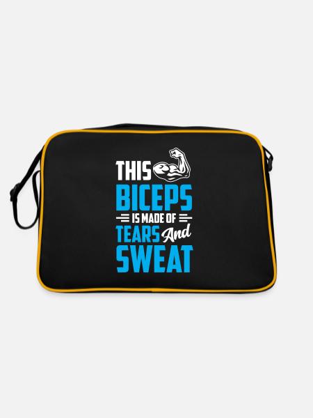 These biceps are made of tears and sweat - Retro Bag - black/gold - Back