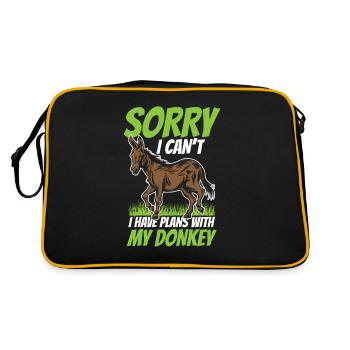 Est-ce que je ne peux pas avoir de plans avec mon âne mignon animal - Sac Retro - noir/or - Dos