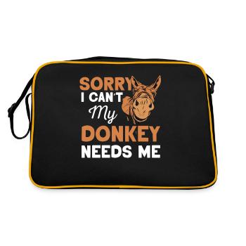 Mon âne peut-il pas avoir besoin de moi ferme animale - Sac Retro - noir/or - Dos