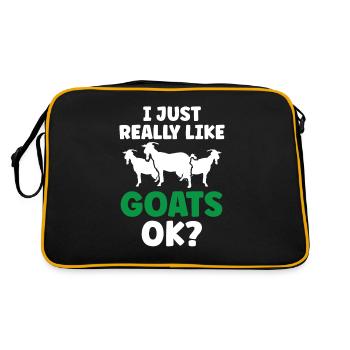 J’aime beaucoup les chèvres domestiques chèvre animal - Sac Retro - noir/or - Dos