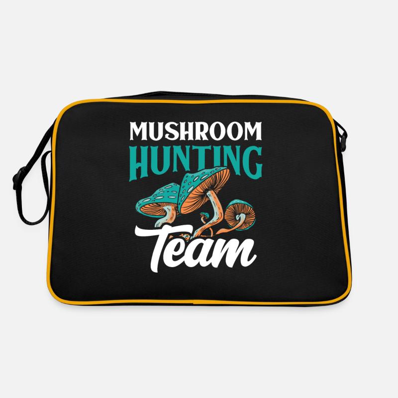 Équipe de cueilleurs de champignons Cueilleurs de champignons Cueilleurs de champignons Cueillette de champignons Sac Retro