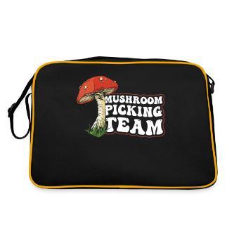 Pilzsammler Team Pilzesammeln Pilzesammler Pilze - Retro Tasche - Schwarz/Gold - Hinten