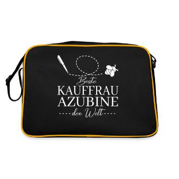 Beste Kauffrau Azubine der Welt Bürokauffrau - Retro Tasche - Schwarz/Gold - Hinten